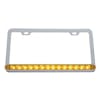 Universal 14 LED Chrome License Plate Frame Amber