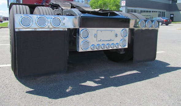 Stainless Steel Mud Flap Hangers With Flatline LED Lights & Clear Lens