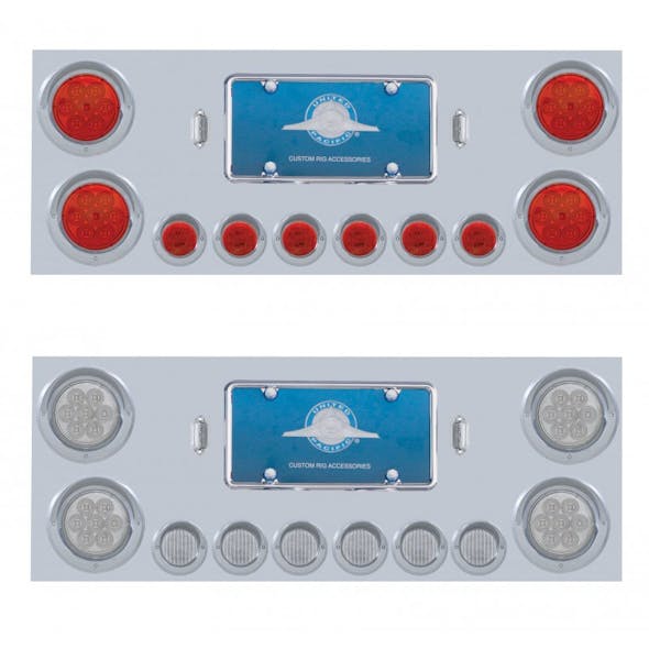 Stainless Steel Rear Center Panel With Reflector LED Lights Both