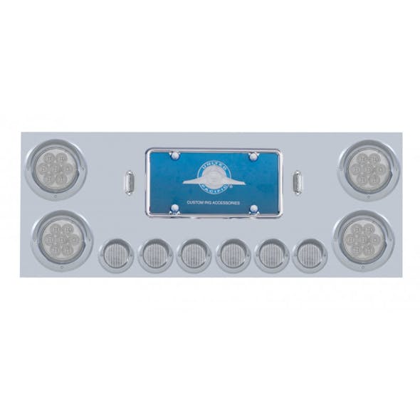 Stainless Rear Center Panel With Clear Red LED Lights