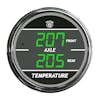 Truck Dual Display Front & Rear Axle Temperature TelTek Gauge - Green