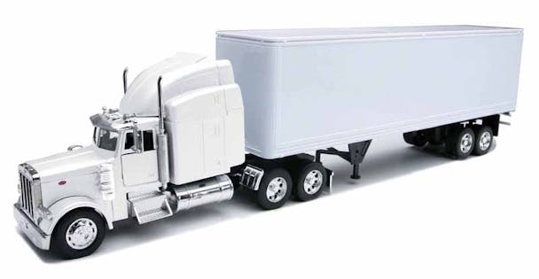 Peterbilt 379 With Dry Van Trailer In White 1/32 Scale