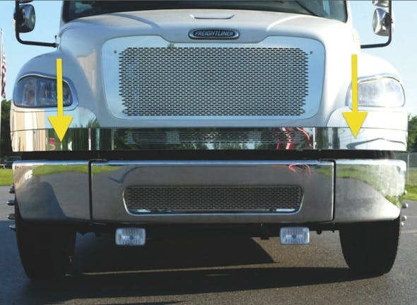 Freightliner M2 Lower Front Hood Grill Trim Front View