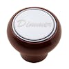 Wood Deluxe Dash Knob With Stainless Plaque - Dimmer
