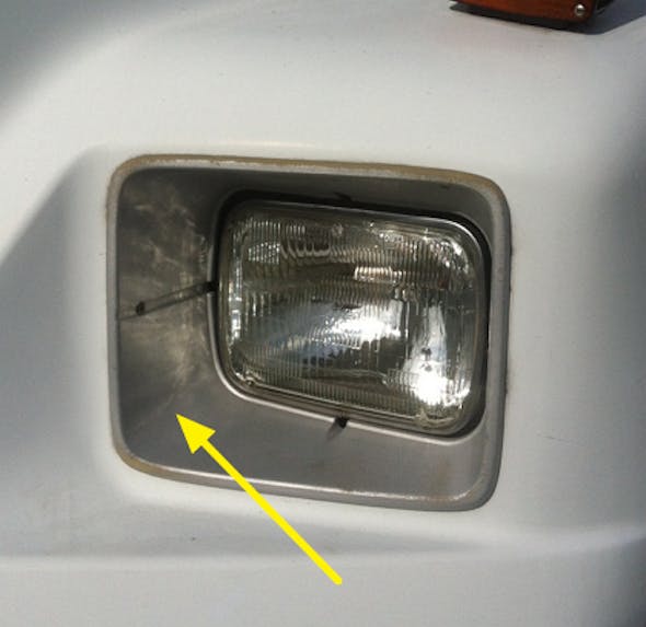 Dawson Freightliner Headlight Bezel, Installed