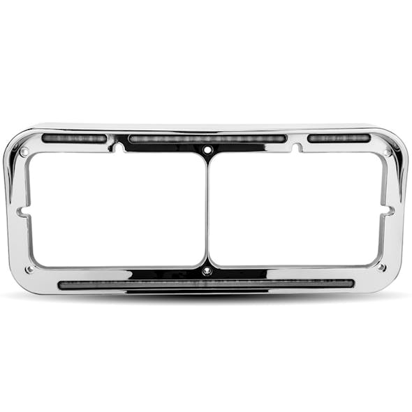 Flatline Dual Rectangular Headlight Bezel - Clear/Amber