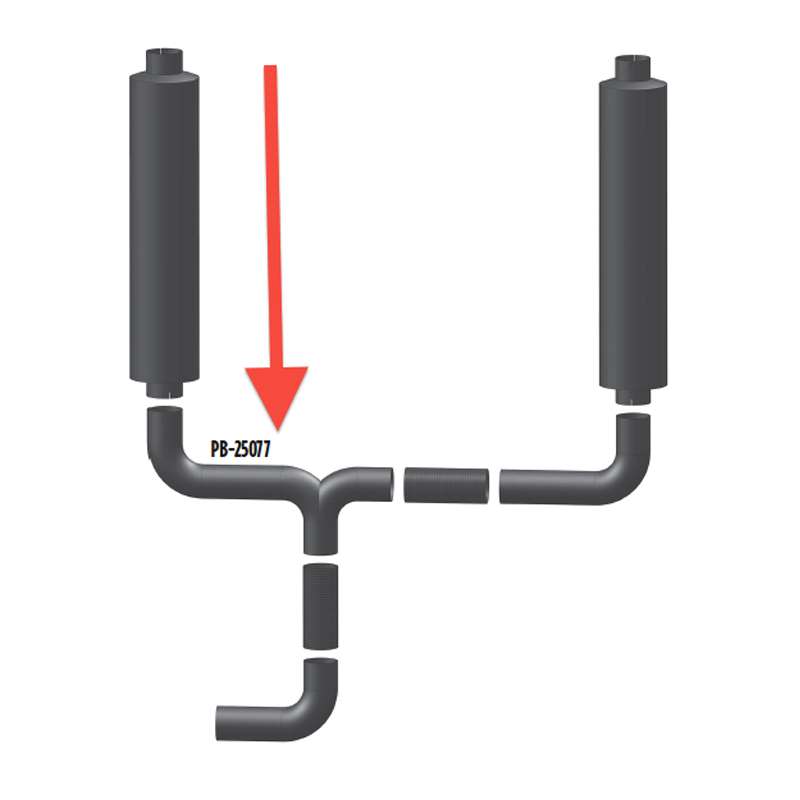 Peterbilt 387 Aluminized Elbow Y Pipe 14-25077 - Raney's Truck Parts