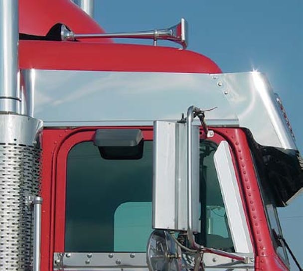 Freightliner Classic / FLD Mid-Roof Above Door Stainless Trim