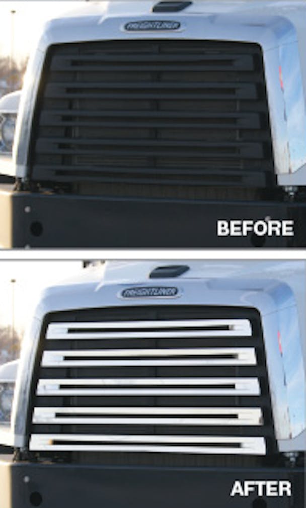 Freightliner 108SD 114SD Stainless Steel Grill Cover Raney's Truck Parts