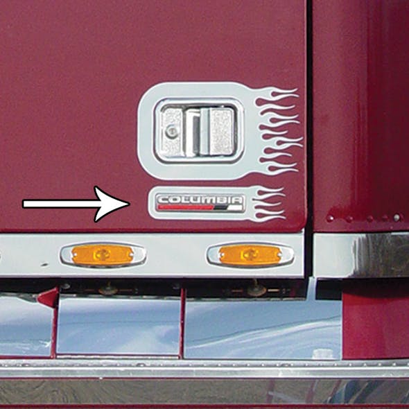 Freightliner Columbia Under Door Latch Logo Trims With Flames