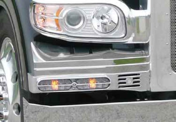 Peterbilt 388 389 Ribbed Fender Guard For Double JJ Blinker Bar