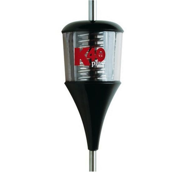 K40 Black & Clear Trucker Center Load CB Antenna With Chrome Coil Plus Series