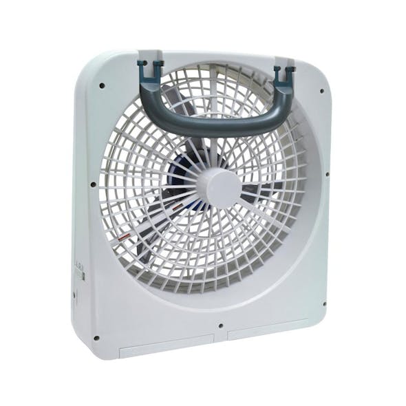 RoadPro 10" 12 Volt Or Battery Dual Power Portable Fan Back View