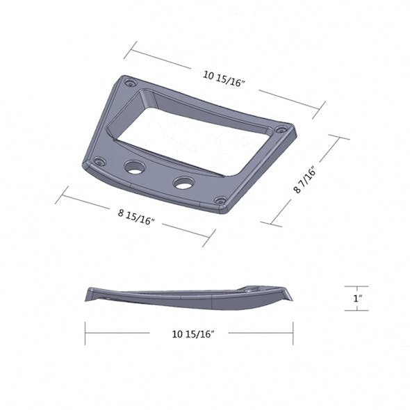 Freightliner Cascadia Chrome Radio & Air Valve Trim Dimensions