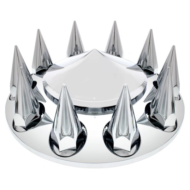Chrome Front Axle Cover With Pointed Removable Hubcap