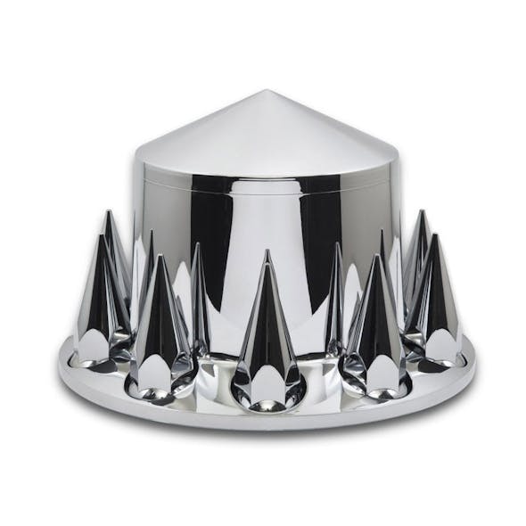 Chrome Rear Hub Cover With Pointed Removable Hubcap - Thumbnail