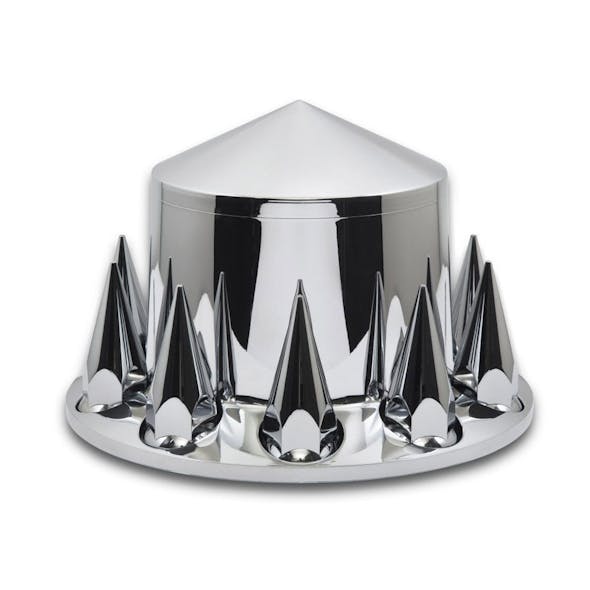 Chrome Rear Hub Cover With Pointed Removable Hubcap - Thumbnail