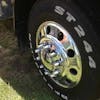 Complete Chrome Axle Cover Kit with 33mm Lug Nuts And Tool On Truck
