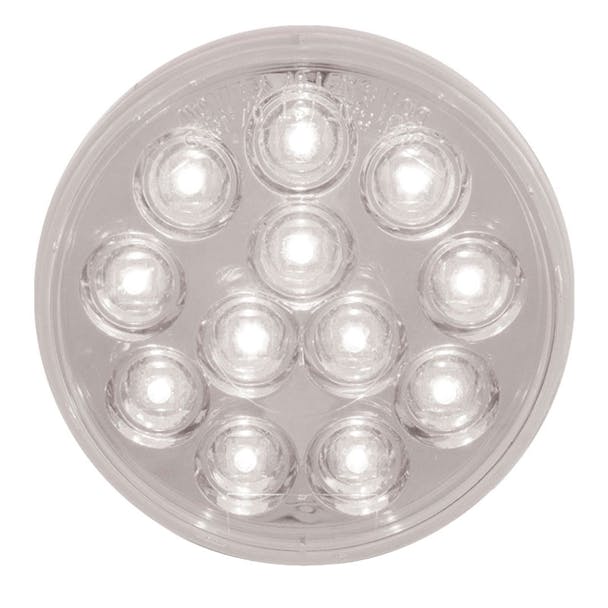 4" Mirror White Round Back-Up LED Light On