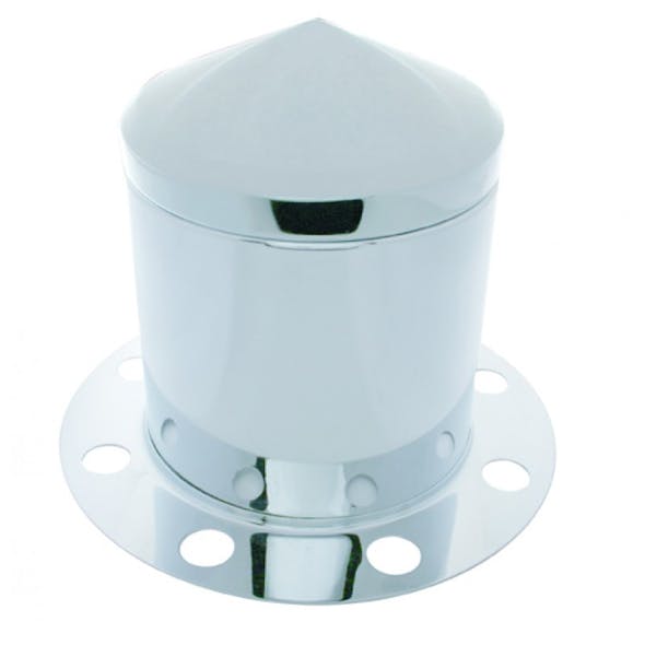 3Pc Pointed Rear Axle Cover for Wheels With 33mm Lug Nuts - Chrome