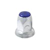 Push On 33mm Lug Nut Cover With Reflector Stainless Steel - Blue