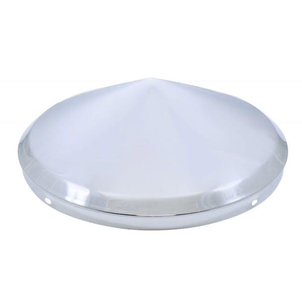 Chrome No Notch Pointed Front Hub Cap With 1/2" Lip