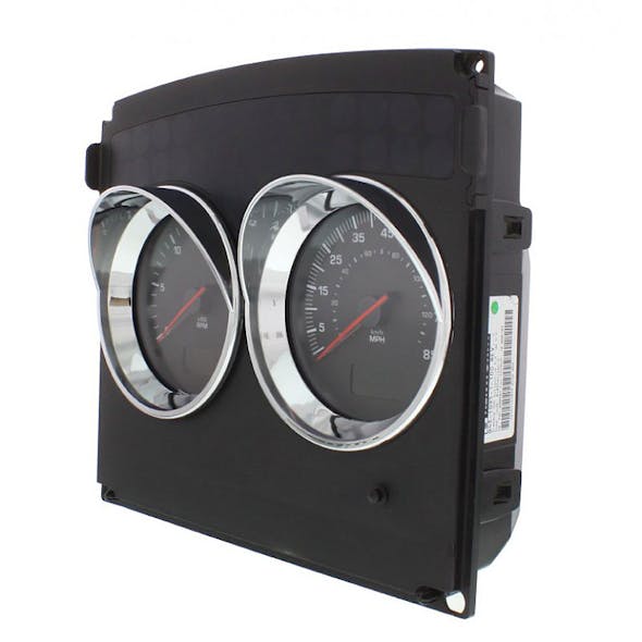 Kenworth Large Chrome Gauge Cover With Visor - On Dash