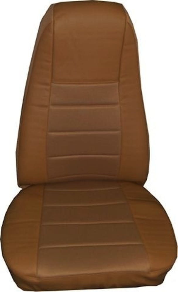 Tan Vinyl Seat Cover With Fabric & Pocket