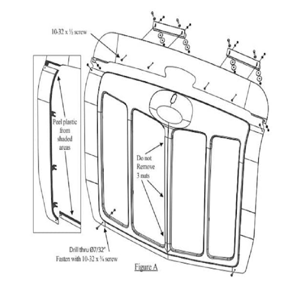 Peterbilt 579 Grill Surround Trim and Bug Deflector