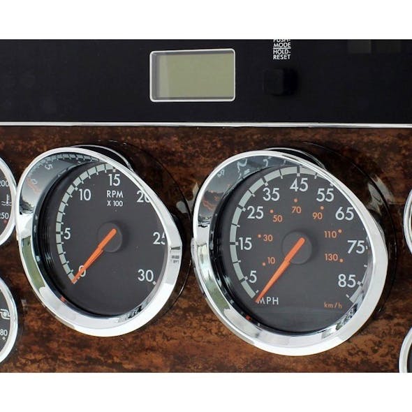 Freightliner Cascadia Large Chrome Gauge Cover With Visor In Truck