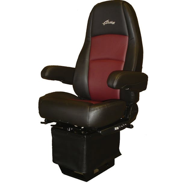 Sears Atlas II DLX Seat Highback Black & Red Leather With Arm Rests