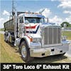 Peterbilt 359 379 Dynaflex Chrome 36" Toro Loco 6" Exhaust Kit