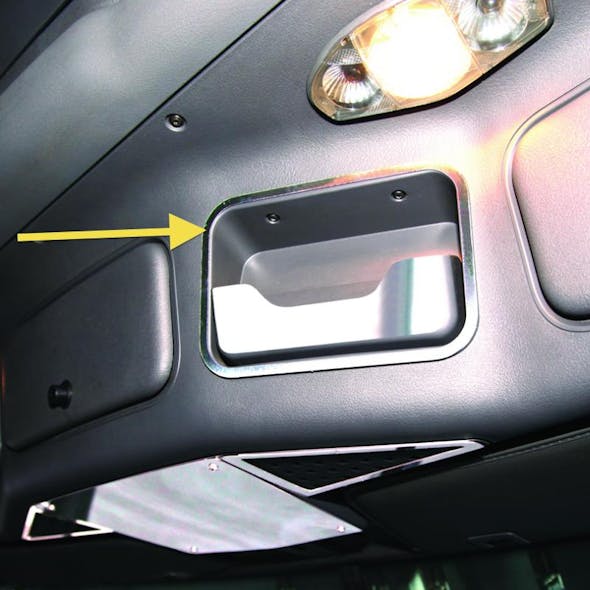 Freightliner Cascadia Stainless Steel Sunglasses Holder Surround Trim