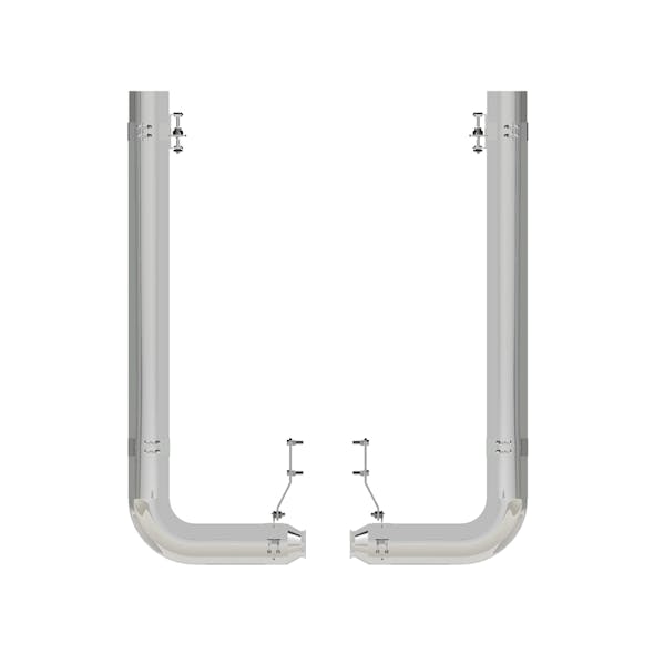 Peterbilt 389 8" Dynaflex Chrome Exhaust Kit Rod Pickett 90 Deg. Elbow