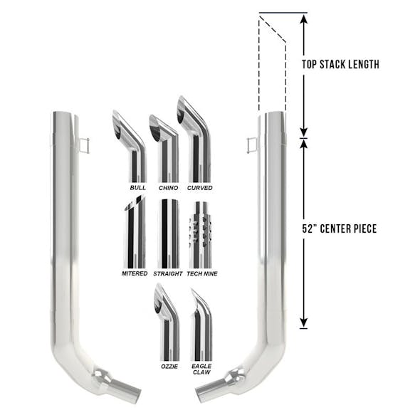 Kenworth W900L 8" Dynaflex Chrome Exhaust Kit