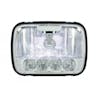 5" x 7" High Power LED High & Low Beam Crystal Headlight With Low Beams On