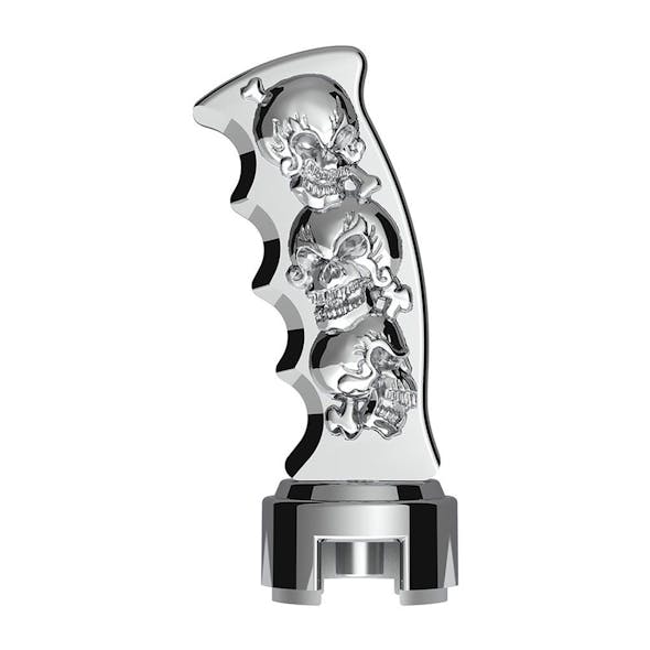 Skull Pistol Grip Gearshift Knob - Chrome Skulls