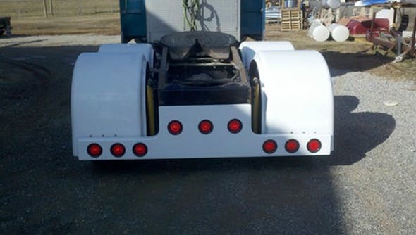 Universal Fiberglass T-Bar Rear Bumper With 9 Light Cut Outs