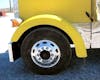 Peterbilt 379 "Old School" Fiberglass Front Fender Set Painted Yellow Side View