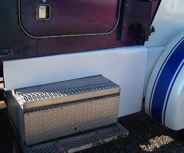 Peterbilt 359 Fiberglass Cab Cowl Panels Close Up Angled