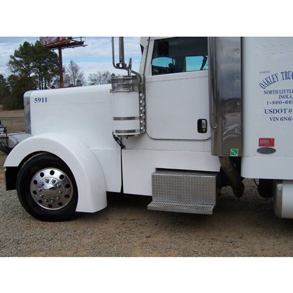 Peterbilt 379 Fiberglass Cab Cowl Panels Close Up