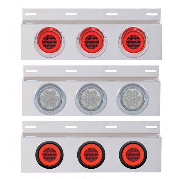 Stainless Top Mud Flap Light Bracket With Three 4" LED Lights