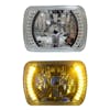 Halo Style Headlight White Amber