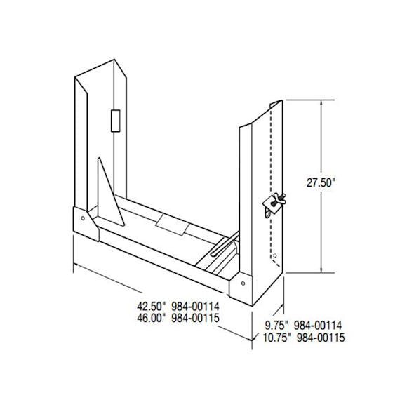 Back of Cab Spare Tire Carrier 300013 (Dimensions)