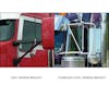 Kenworth W900 T800 T600 T300 13" Bulls Eye Drop Visor for Curved Windshield - Bracket Comparison