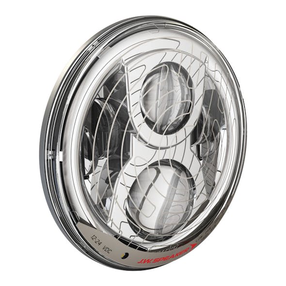 JW Speaker 7" Round LED 8700 Evo 2 Heated Or Non-Heated Headlight Chrome Side