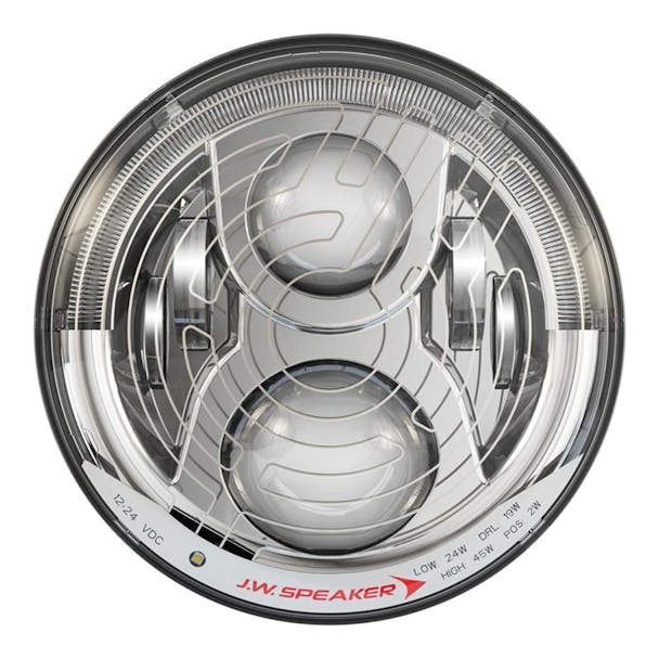 JW Speaker 7" Round LED 8700 Evo 2 Heated Or Non-Heated Headlight Chrome Front