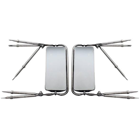 West Coast 7" x 16" Stainless Steel Mirror Assembly Front View