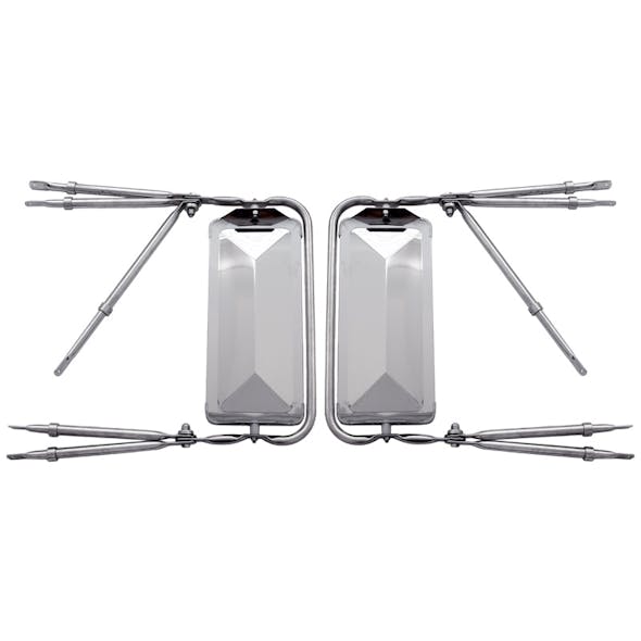 West Coast 7" x 16" Stainless Steel Mirror Assembly Back View