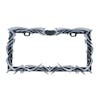 Universal Tribal Flame License Plate Frame Chrome Accents